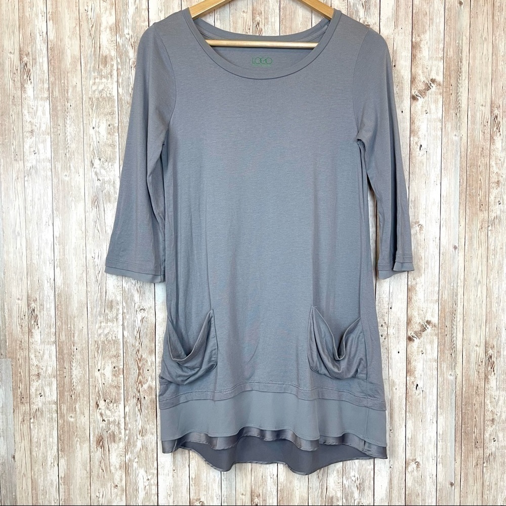 Logo by Lori Goldstein 3/4 Sleeve Tunic With Front Pockets Top Size XS Women
